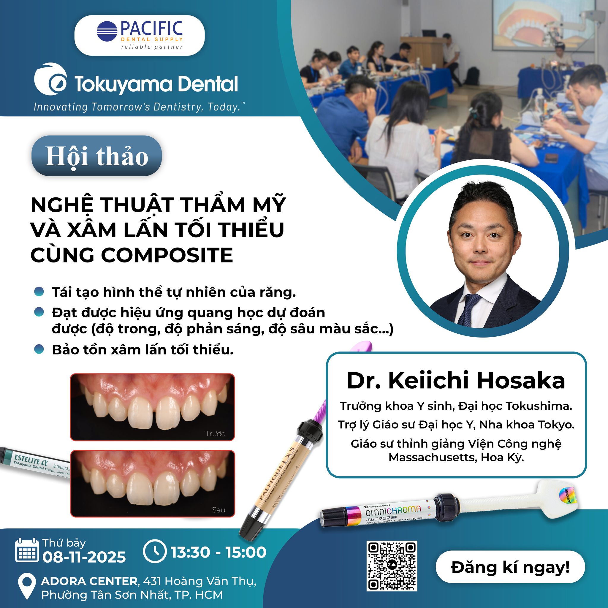 WORKSHOP: NGHỆ THUẬT THẨM MỸ VÀ XÂM LẤN TỐI THIỂU CÙNG COMPOSITE