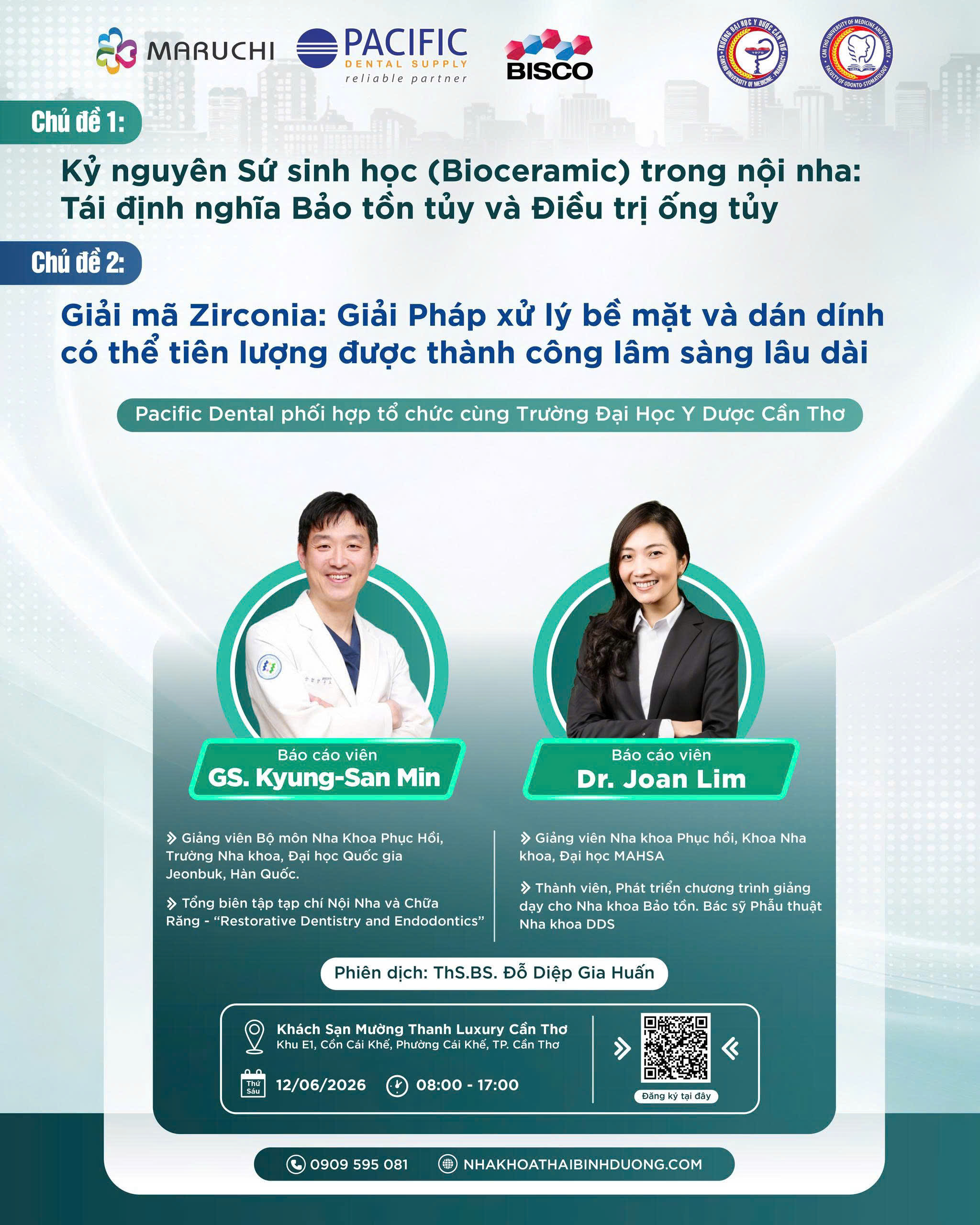 HỘI THẢO NHA KHOA – KỶ NGUYÊN BIOCERAMIC TRONG NỘI NHA: TÁI ĐỊNH NGHĨA BẢO TỒN TUỶ VÀ ĐIỀU TRỊ ỐNG TUỶ & GIẢI MÃ ZIRCONIA: GIẢI PHÁP XỬ LÝ BỀ MẶT VÀ DÁN DÍNH CÓ THỂ TIÊN LƯỢNG THÀNH CÔNG LÂU DÀI